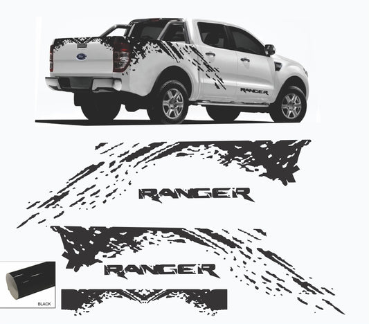 Calcomanías Ford Ranger Efecto Salpicadura Barro Kit X 5un.