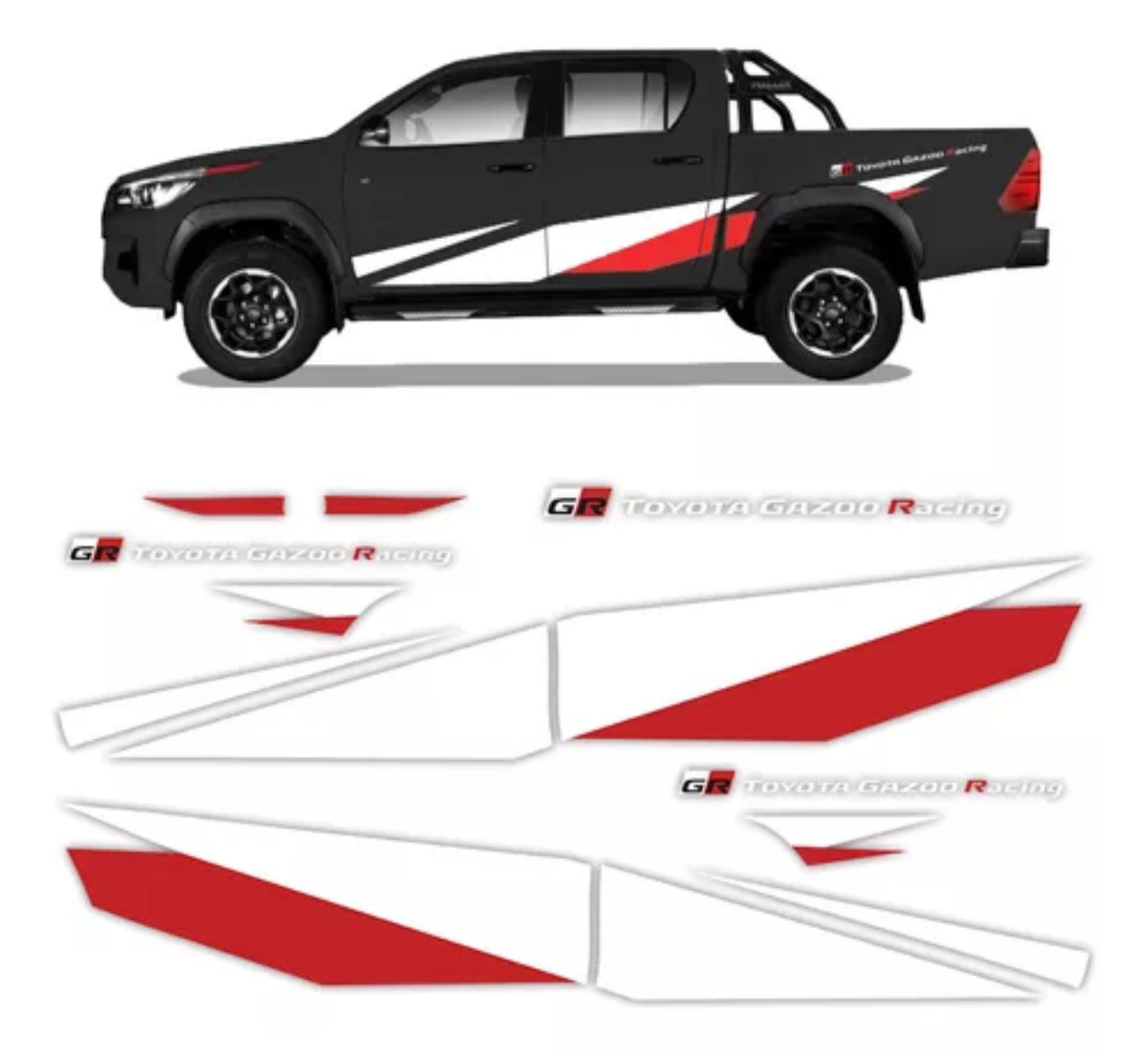 Calcomanías GR Toyota Hilux Gazoo Racing Kit Completo
