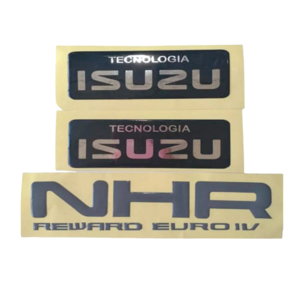 Calcomania Resinada NHR + Chevrolet Tecnología Isuzu Kit X 3 Un