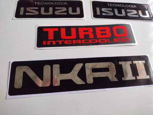Calcomanía NKR II+Chevrolet Tecnología Isuzu+Turbo Intercooled