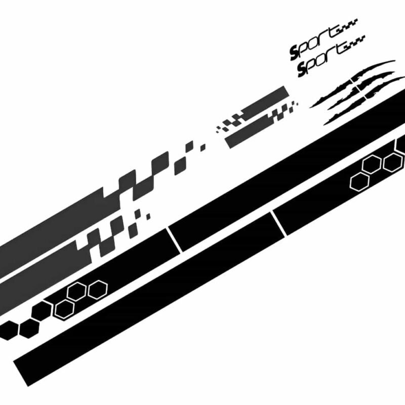 calcomanías en vinil franjas laterales deportivas kit x 10un